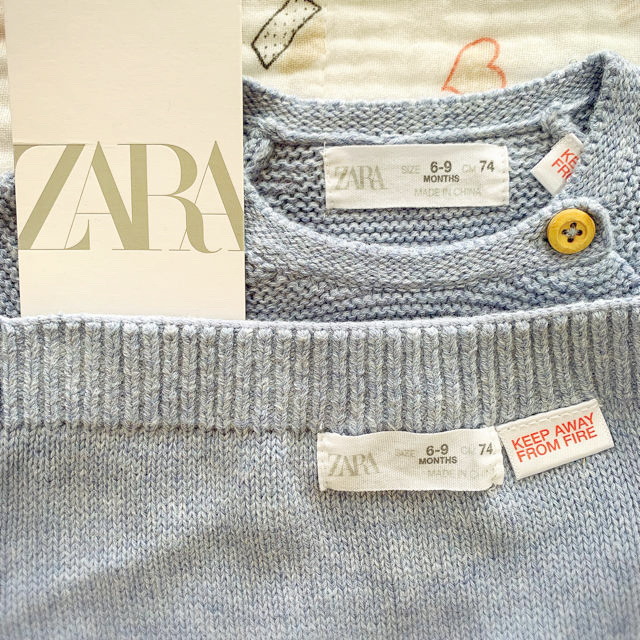 ZARA KIDS(ザラキッズ)の【セール中】【ZARABaby】ニットセーター・足つきレギンス70 キッズ/ベビー/マタニティのベビー服(~85cm)(ロンパース)の商品写真