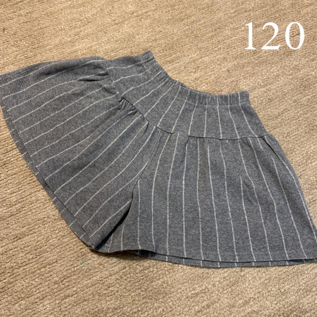 女の子　120 ストライプ　キュロットスカート　ショートパンツ　　秋冬 キッズ/ベビー/マタニティのキッズ服女の子用(90cm~)(パンツ/スパッツ)の商品写真