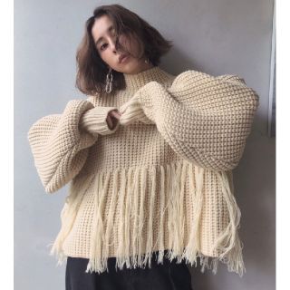 アメリヴィンテージ(Ameri VINTAGE)のFRINGE HALFWAY KNIT アメリヴィンテージ(ニット/セーター)