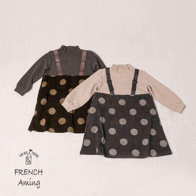 petit main(プティマイン)のFRENCH Aming コーデュロイワンピース キッズ/ベビー/マタニティのキッズ服女の子用(90cm~)(ワンピース)の商品写真