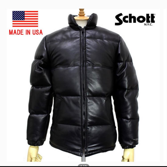 schott - schott スリムレザー レザーダウンジャケット 214USDの schott - schott スリムレザー レザーダウンジャケット 214USDの