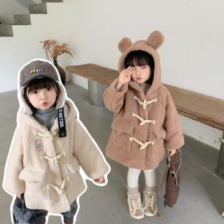 くまさん コート 80 1歳 2歳 ダッフルコート ファー キッズ 子供服(ジャケット/コート)