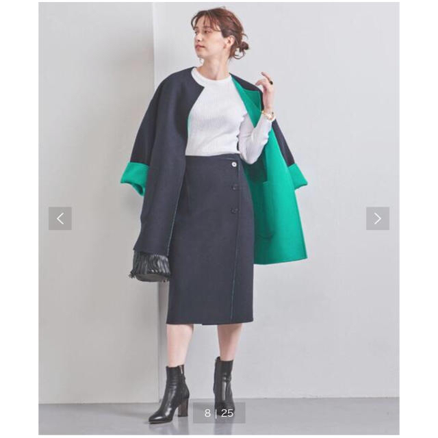 UNITED ARROWS(ユナイテッドアローズ)の専用　UBCB リバー バイカラー コート 20AW † レディースのジャケット/アウター(ノーカラージャケット)の商品写真