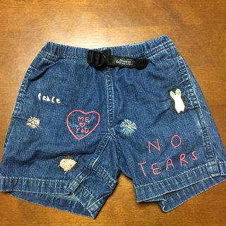 デニムダンガリー(DENIM DUNGAREE)の【美品　110】デニム＆ダンガリー  刺繍　ショートデニム(パンツ/スパッツ)