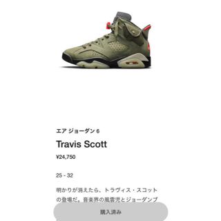 ナイキ(NIKE)のNike Air Jordan 6 travis scott 29cm(スニーカー)