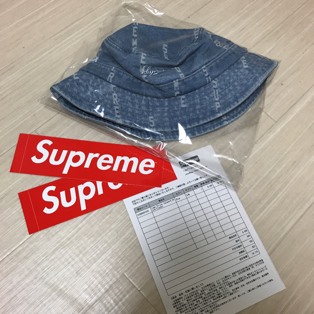 Supreme(シュプリーム)のSupreme  Logo Stripe Denim Crusher S/M メンズの帽子(ハット)の商品写真