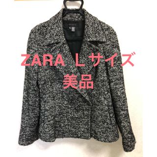 ザラ(ZARA)のZARA ツイード　ジャケット　ショートコート　L 美品(テーラードジャケット)