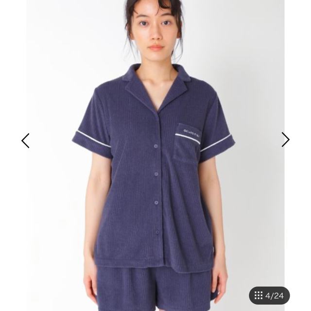 定価11220円ジェラピケパジャマセット紺色半袖ショートパンツ