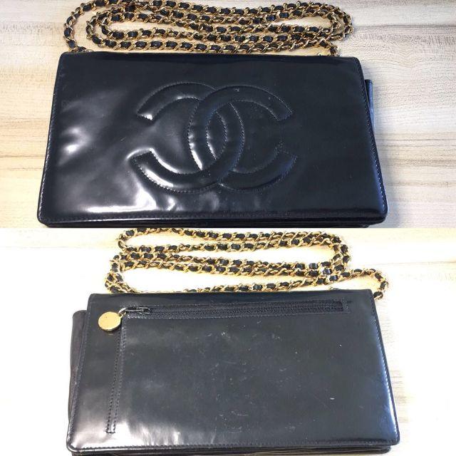 CHANEL(シャネル)の最終値下げCHANEL シャネル　パテントレザー(エナメル)　チェーンウォレット レディースのファッション小物(財布)の商品写真