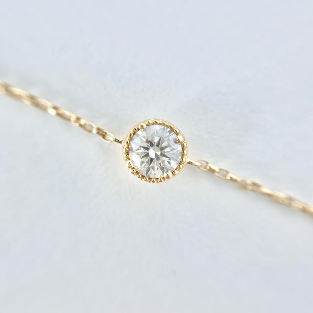 ダイヤモンド k18 ブレスレット 0.2ct ミルグレイン ミル打ち 宝石-