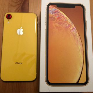 アップル(Apple)の【美品】【値下げ】iPhoneXRイエロー　64GB(スマートフォン本体)