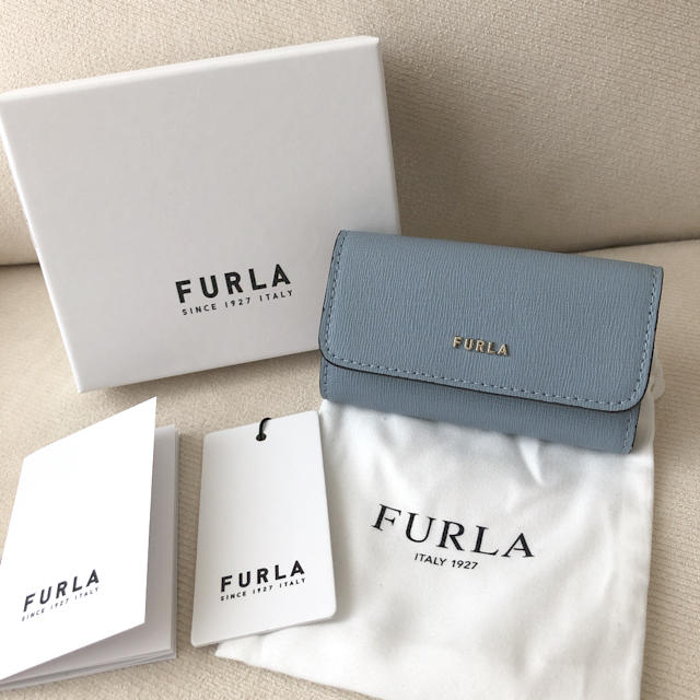 付属品全て有り★新品 FURLA 20年秋冬新作 4連キーケース ブルーベージュ 3