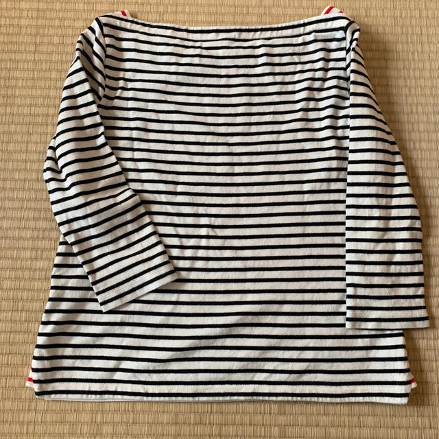 UNIQLO(ユニクロ)のユニクロ　ボーダー　七分袖ボートネック　カットソー レディースのトップス(カットソー(長袖/七分))の商品写真