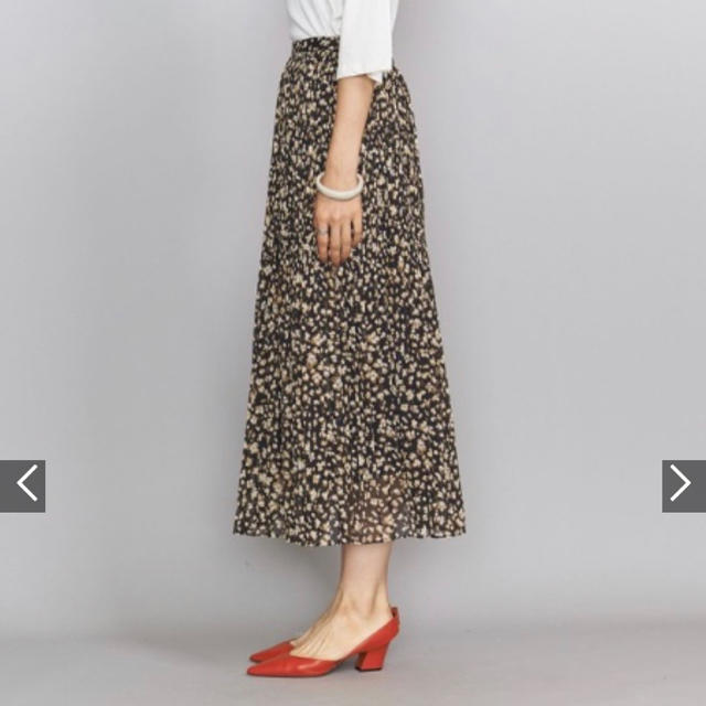 united arrows 新品 フラワープリントランダムプリーツスカート www