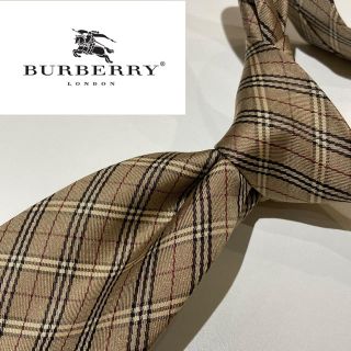 バーバリー(BURBERRY)の【超美品】バーバリーロンドン　イタリア製高級シルク100%ネクタイ ノバチェック(ネクタイ)