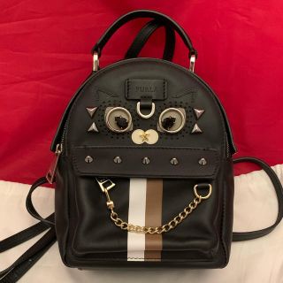 FURLA スタッズ スエード レザー リュック SPY BAG 定価7万