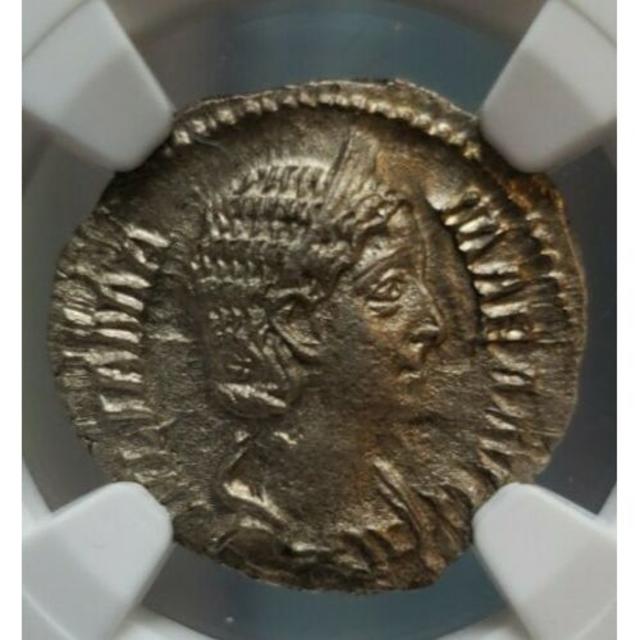ローマ帝国 ユリア・ママエア 222-235年 デナリウス銀貨 NGC XF 限定
