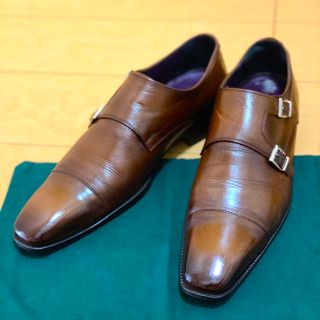 サントーニ(Santoni)のクインクラシコ　ダブルモンクストレート　ビジネスシューズ　茶　44(ドレス/ビジネス)