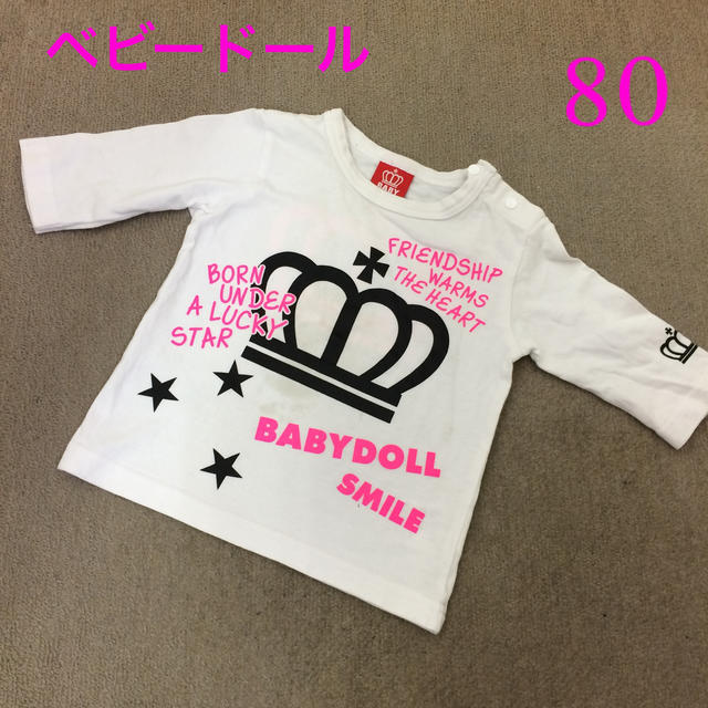 BABYDOLL(ベビードール)の六分袖 ベビードール Tシャツ 80 男女兼用 ブランド子ども服 キッズ/ベビー/マタニティのベビー服(~85cm)(シャツ/カットソー)の商品写真