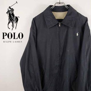 ポロラルフローレン(POLO RALPH LAUREN)の【90s 古着】USA製 ポロ ラルフローレン スイングトップ ネイビー XL(ブルゾン)