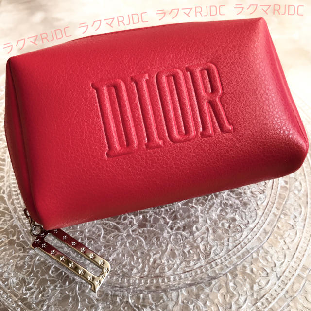 Christian Dior(クリスチャンディオール)の【新品未使用箱有】ディオール レザー調 2020 限定 レッド スモールポーチ レディースのファッション小物(ポーチ)の商品写真