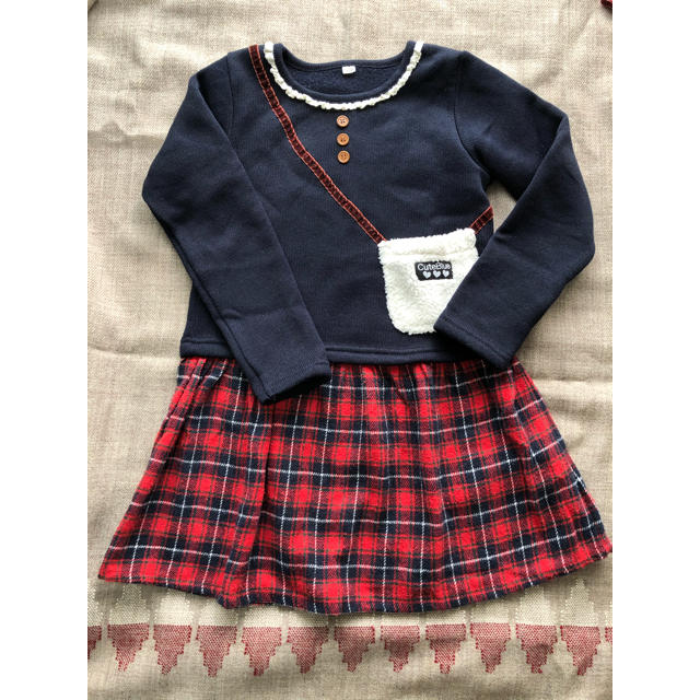 チュニック ワンピース　裏起毛　120cm キッズ/ベビー/マタニティのキッズ服女の子用(90cm~)(ワンピース)の商品写真