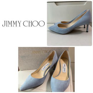 JIMMY CHOO - ジミーチュウ ライトブルースエード パンプスの通販｜ラクマ