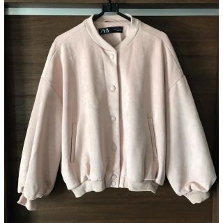 ザラ(ZARA)のZARA  ザラ　スウェード　ボンバージャケット　ブルゾン　ライトピンク(ブルゾン)