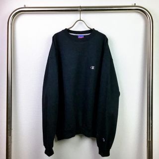 チャンピオン(Champion)のUSA古着　デッドストック　チャンピオン　ワンポイントスウェット　黒　XL(スウェット)