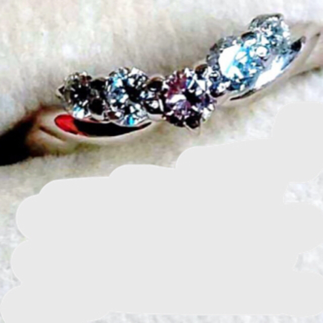 専用です天然ピンクダイヤモンド　プラチナリング　9号 レディースのアクセサリー(リング(指輪))の商品写真
