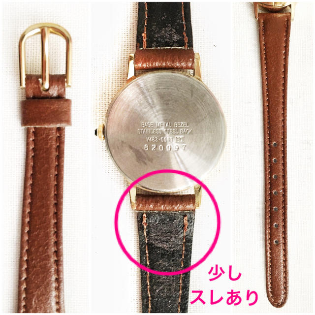 SEIKO(セイコー)の☆シンプルで可愛い　ゴールドとブラウンのミッキーの腕時計　SEIKO アルバ レディースのファッション小物(腕時計)の商品写真
