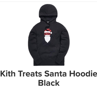 Kith パーカー　kithtreats santa hoodie 黒(パーカー)