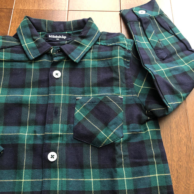 kladskap(クレードスコープ)のクレードスコープ  チェックのシャツ　サイズ100 キッズ/ベビー/マタニティのキッズ服男の子用(90cm~)(Tシャツ/カットソー)の商品写真