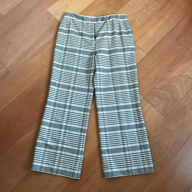 チェック柄　ストレートパンツ　size34