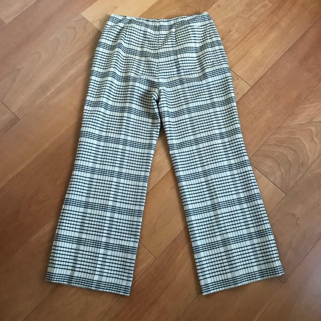 チェック柄　ストレートパンツ　size34