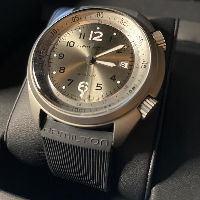 Hamilton(ハミルトン)の試着のみ アルミニウム製 hamilton khaki アビエーション 自動巻き メンズの時計(腕時計(アナログ))の商品写真