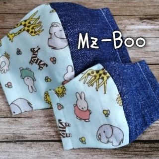 ♡Hand Made♡　ミッフィー×デニム　インナーマスク　親子おそろい(外出用品)