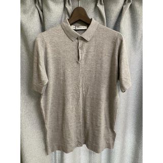 ジョンスメドレー(JOHN SMEDLEY)の新品 ロンハーマン ジョンスメドレー ポロシャツ コラボ グレー L 私物(ポロシャツ)