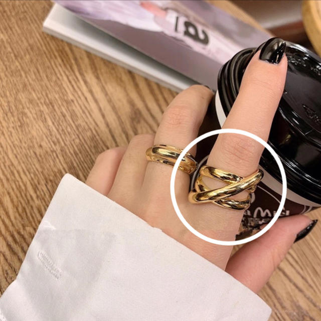 gold クロスリング ring 指輪 レディースのアクセサリー(リング(指輪))の商品写真