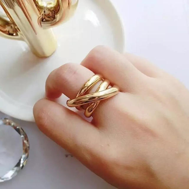 gold クロスリング ring 指輪 レディースのアクセサリー(リング(指輪))の商品写真