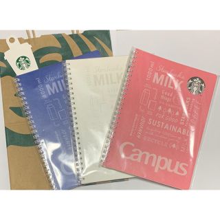 スターバックスコーヒー(Starbucks Coffee)のスターバックス キャンパス　ノート ピーチ　ブルー　ホワイト(ノート/メモ帳/ふせん)