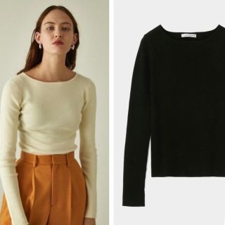 マウジー(moussy)のMOUSSY リブニット 2色セット ボートネック(ニット/セーター)