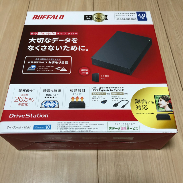 バッファロー　外付けHDD 4TB HD-LD4.0U3-BKA