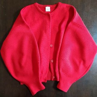 ドットアンドストライプスチャイルドウーマン(Dot&Stripes CHILDWOMAN)のdot&stripes カーディガン 赤 美品(カーディガン)