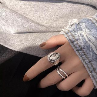 silver シルバー 2連リング ring 指輪(リング(指輪))