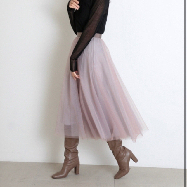 SNIDEL(スナイデル)のチュールパネルスカート レディースのスカート(ひざ丈スカート)の商品写真