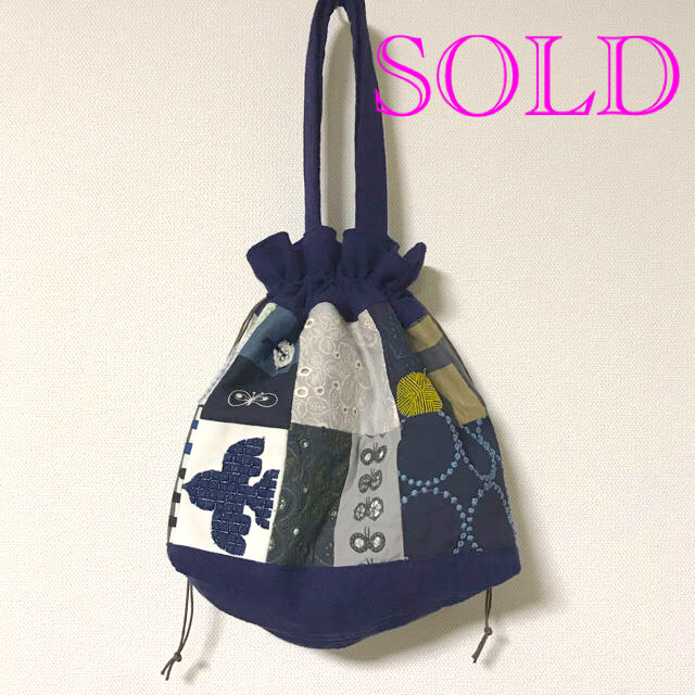 【SOLD】ミナペルホネン　ハンドメイド　巾着　バッグバッグ