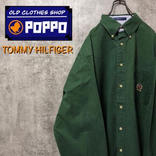 トミーヒルフィガー(TOMMY HILFIGER)のトミーヒルフィガー☆オールド刺繍ロゴポケットボタンダウンシャツ 90s(シャツ)