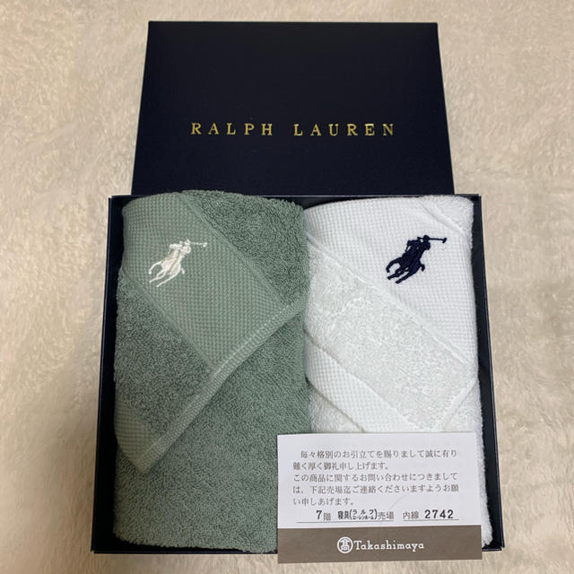 POLO RALPH LAUREN(ポロラルフローレン)のハッピー様　ご専用♡【新品未使用】ラルフローレン　ウォッシュタオル　２枚セット インテリア/住まい/日用品の日用品/生活雑貨/旅行(タオル/バス用品)の商品写真