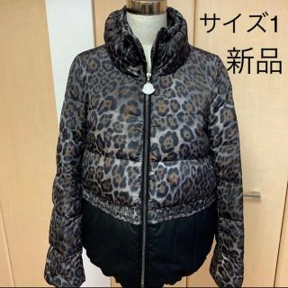 美品【INED イネド】ダウンジャケット ヒョウ柄 ブラウン系 9